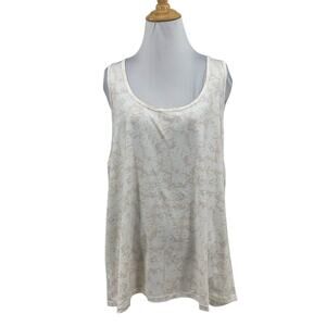 Fabletics Tank Top Womens 1X Plus White Cream Phoenix Lite Racerback Scoop Neck
